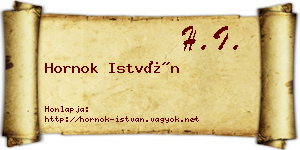 Hornok István névjegykártya